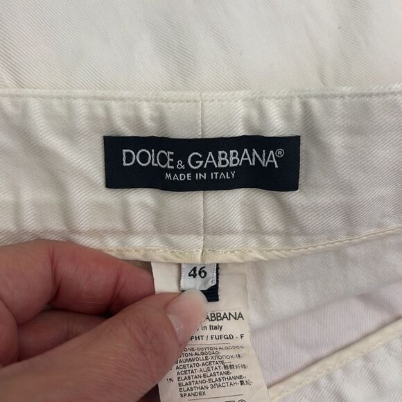 Dolce& Gabbana white tux button detailed high waist pants, US6 - Picture 7 of 9